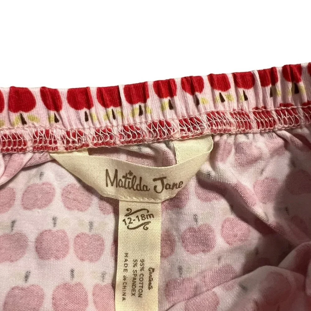 Matilda Jane 12-18m Adventure Begins Preschool Pretty Apple Dress & Bloomers Set